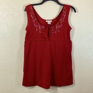 Love Rocks Red Tank Top Embellished L